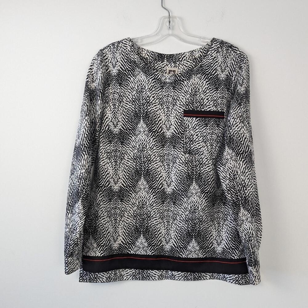 Anne Klein Zebra Print Blouse Size Small Mobwife Oversized